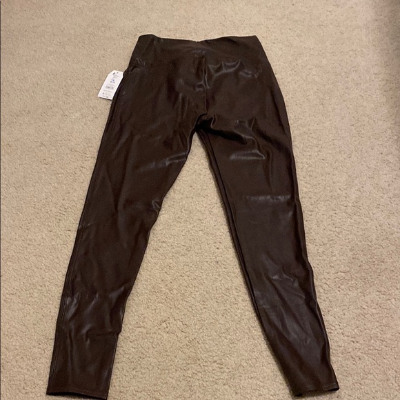 Brown Faux Leather Leggings - Picture 4 of 4